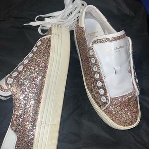 8.5 Saint Laurent glitter platform shoes